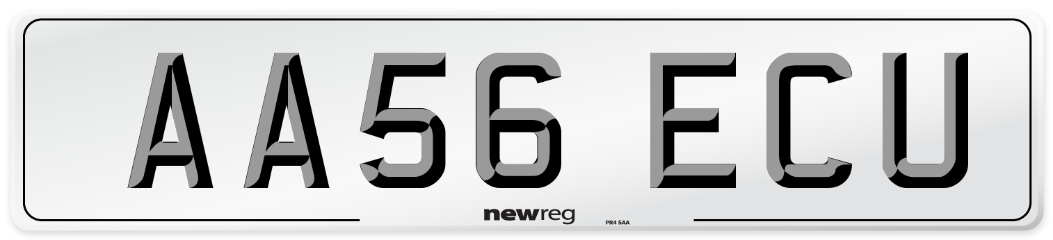 AA56 ECU Number Plate from New Reg
